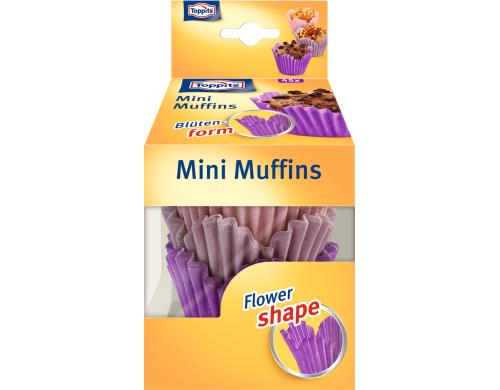 Toppits Mini Muffin-Papierbackfrmchen Bltenform, D: 4.5cm, 45 Stck, 3 Farben