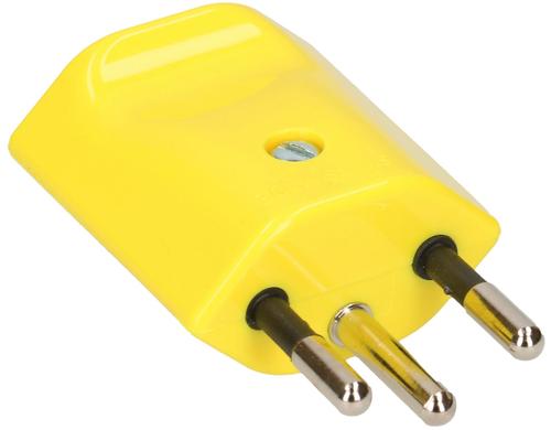 Stecker Typ 12, L+N+PE, 10 A, 250 V, gelb