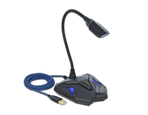 Delock USB Gaming Microphon, Tischstnder 1.5m USB-Kabel, schwarz