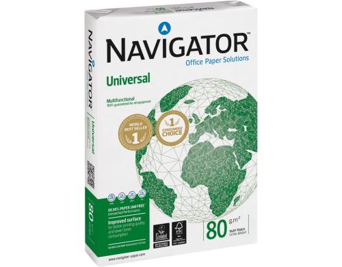 Navigator Universal A4 Box  2'500 Blatt, 80g, weisse 169 CIE