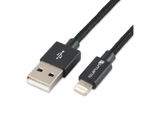 4smarts USB-Lightning-Kabel, RAPIDCord 2A, 1m, schwarz, MFI zertifiziert