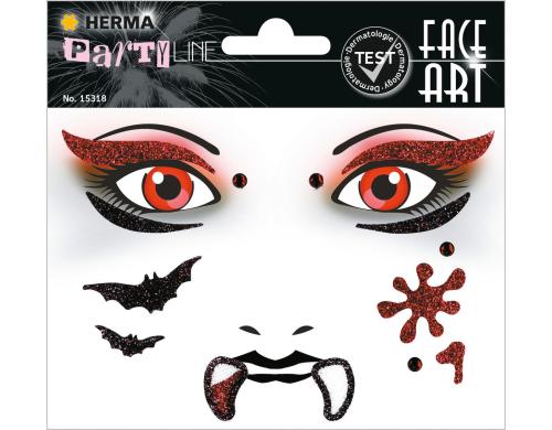 Herma Tattoos Face Art Vampir 1 Blatt, Material: Folie