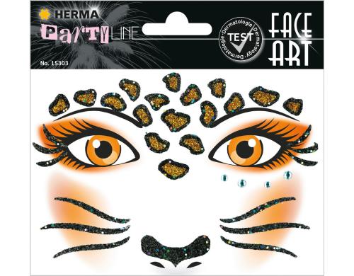 Herma Tattoos Face Art Leopard 1 Blatt, Material: Folie