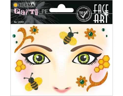 Herma Tattoos Face Art Honey Bee 1 Blatt, Material: Folie