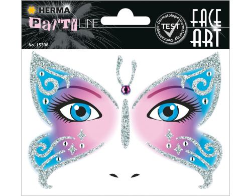 Herma Tattoos Face Art Butterfly 1 Blatt, Material: Folie