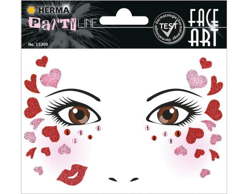 Herma Tattoos Face Art Love 1 Blatt, Material: Folie