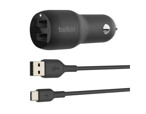 Belkin BOOST CHARGE USB-A-Kfz-Ladegert Dua 2 Anschlssen (24 W) USB-A/USB-C Kabel