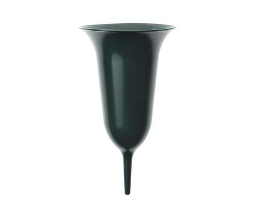 Opiflor Grabvase Tuba, Dunkelgrn frostsicher, trichterfrmig, H: 30 cm