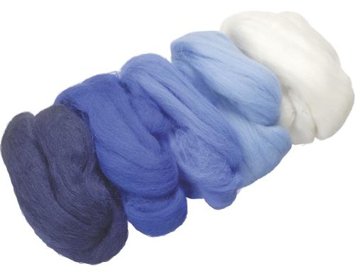 Heyda Filzwolle Merino Blau Mix 50g, 100% Wolle