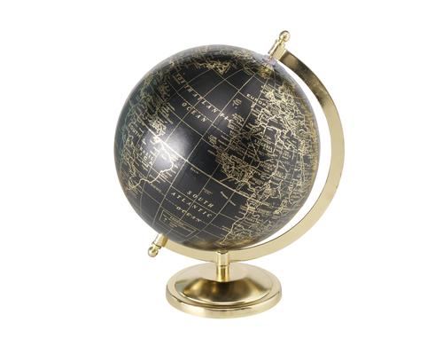 Boltze Dekoaufsteller Globe H 27,5 cm, Papier, Eisen