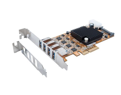 PCIe EX-11494-3, 4 Port USB 3.0 Typ-A, Quad Renesas Chip-Set