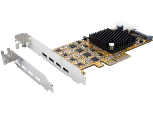 PCIe EX-11495, 4 Port USB 3.0 Typ-C, Quad 4 x Renesas Chip-Set