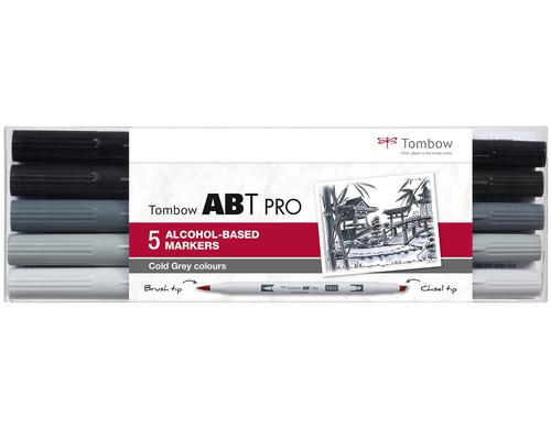 Tombow Stiftebox 5er-Set Cold Grey Colors 