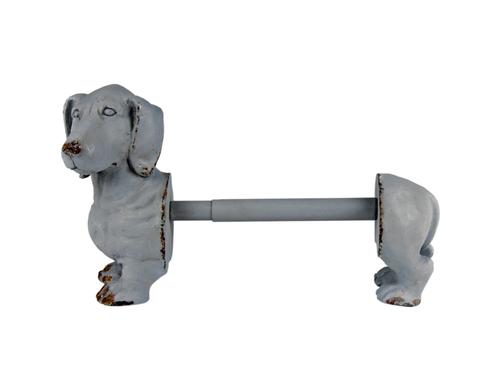 Originals Kchenrollenhalter Hund, Grau 36.5x11x23 cm, Polyresin