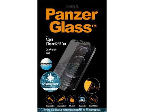 Panzerglass Displayschutz CF, AG, AB black fr iPhone 12/12 Pro