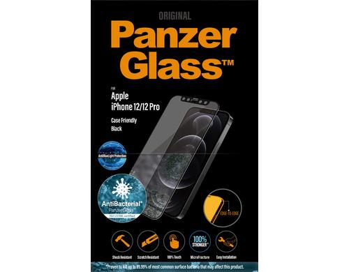 Panzerglass Displayschutz CF, Abl, AB black fr iPhone 12/12 Pro