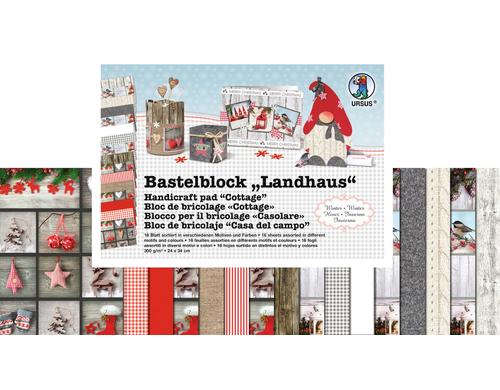 URSUS Motivblock Landhaus 16 Blatt  300g/m2, 24 x 34 cm