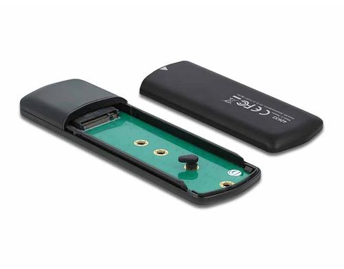 Delock M.2 NVME o. SATA SSD zu USB Gehuse Betrieb von M.2 NVME oder SATA SSDs an USB