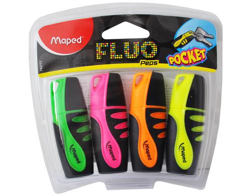Maped Fluo Pocket mini 4er Pack