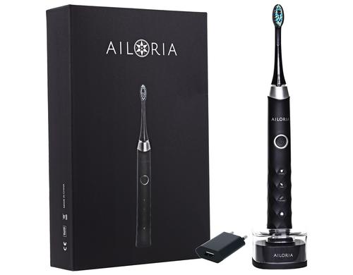 Ailoria Schallzahnbrste Shine Bright schw schwarz/silber, USB Power Plug