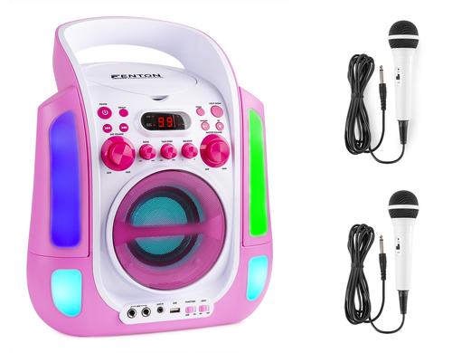 Fenton SBS30P Karaoke Set inkl. 2 Mikrofone, pink