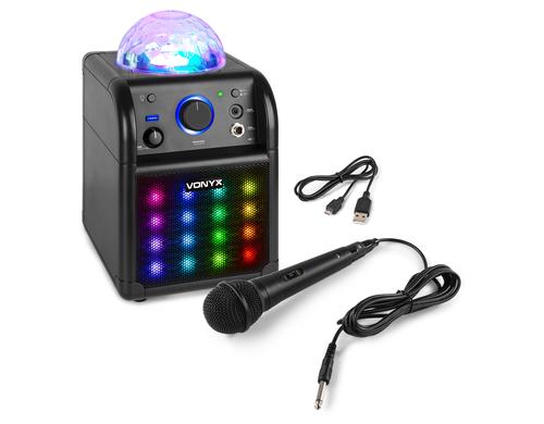 Vonxy SBS50B-PLUS Karaoke-Speaker, LED Lichteffekt, Mikrofon