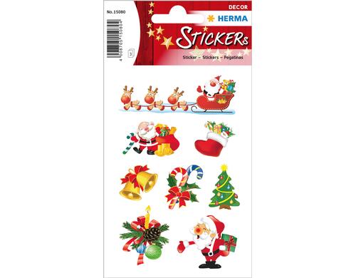Herma Weihnachtssticker Santa Claus 3 Blatt, 24 Sticker