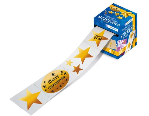 Herma Weihnachtssticker Sternenmix gold 1 Rolle  200 Sticker