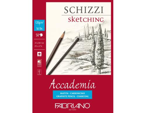 Fabriano Knstlerpapier Accademia Sketch. 120g/m2, 50 Bl, natrliche Krnung, A4