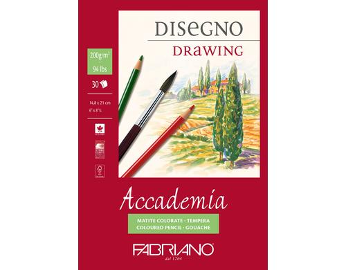 Fabriano Knstlerpapier Accademia Drawing 200g/m2, 30 Bl, natrliche Krnung, A5
