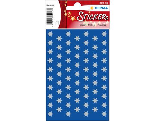 Herma Weihnachtssticker Sterne silber 8 mm 3 Blatt, 201 Sticker