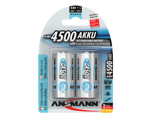 Ansmann Akku C NIMH 4500 2er 4500 mAh, 1.2V, maxE Technologie, 2er