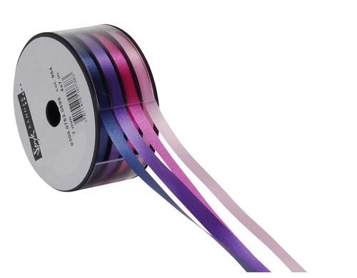 Spyk Geschenkband Kombispule Polyband violette-pink, 4 x 7mm x 7m