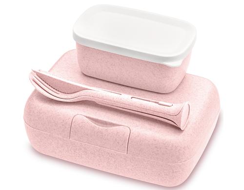 Koziol Lunchbox Candy Set & Besteck Grsse 19x13.5x7cm, organic pink
