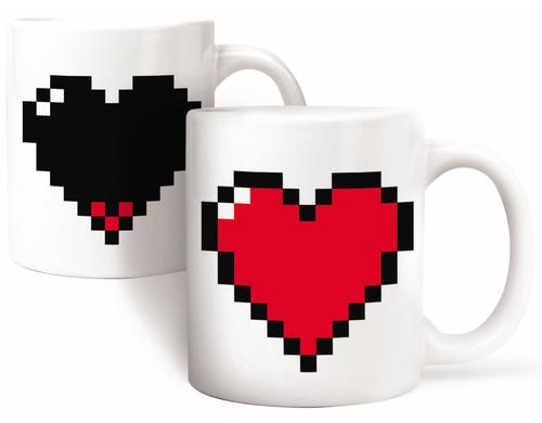 Kikkerland Tasse Morph Mug Pixel Heart 