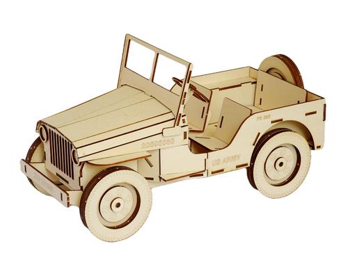Aerobel Williys Jeep 3D Lasercut Holz-Bausatz