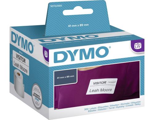 Dymo Namensschilder 41x89mm, weiss 1 Rolle à 300 Etiketten