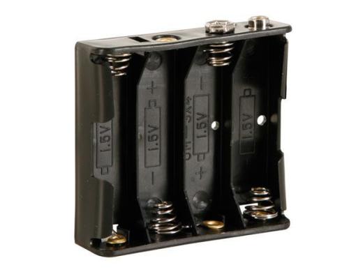Velleman BH341B Batteriehalter 4x AA mit Druckknopfanschluss