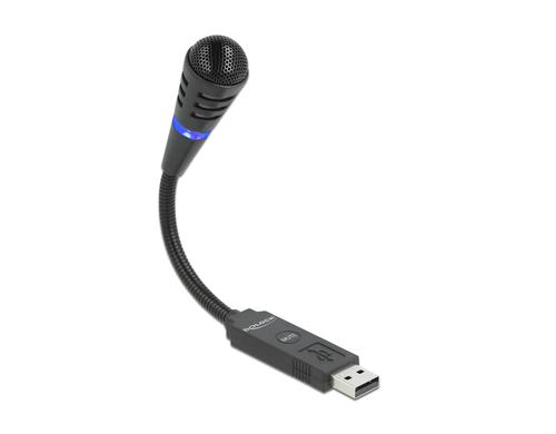 Delock USB  Microphon Schwanenhals mit Mute Button, Uni-Direktional