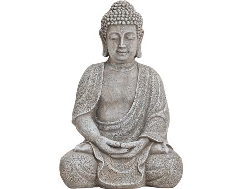 G. Wurm Buddha, Hellgrau Magnesia, B20 x T17 x H30 cm