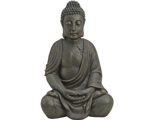G. Wurm Buddha sitzend, Braun Polyresin,  50x32x27 cm (HxBxT)