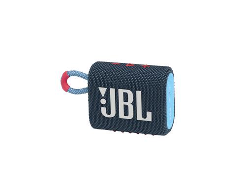 JBL Go 3, Bluetooth Speaker, Blau/Pink Bluetooth, 5h Akku, Wasserfest
