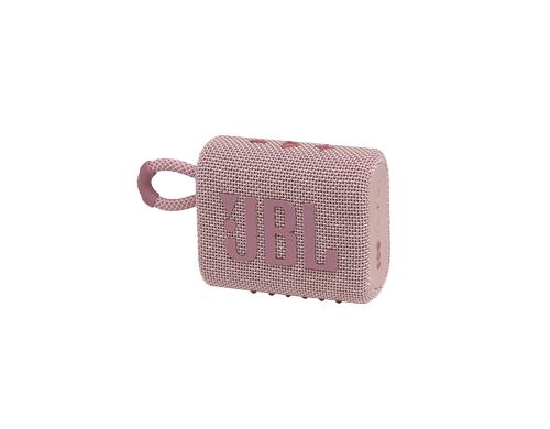 JBL Go 3, Bluetooth Speaker, Pink Bluetooth, 5h Akku, Wasserfest