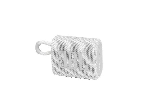 JBL Go 3, Bluetooth Speaker, Weiss Bluetooth, 5h Akku, Wasserfest