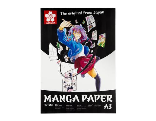 Sakura Zeichenblock Manga A3 20 Blatt, 250g/m2, glatt, weich