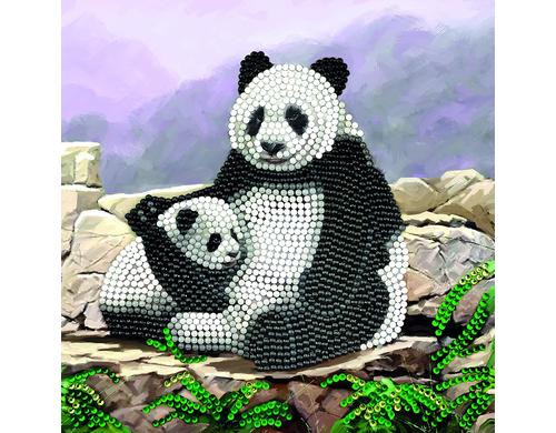 Crystal Art Card Panda 18x18 cm