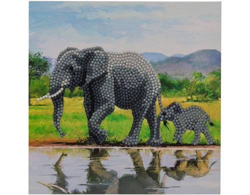 Crystal Art Card Elephant 18x18 cm