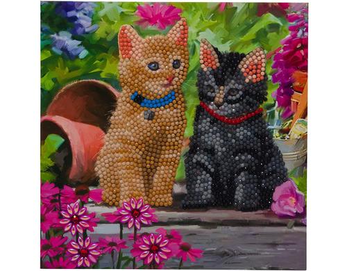 Crystal Art Card Cat Friends 18x18 cm