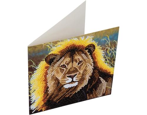Crystal Art Card Resting Lion 18x18 cm