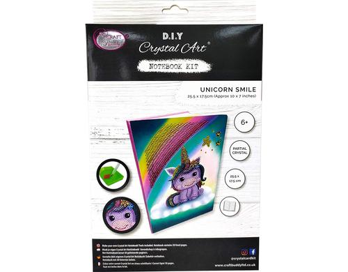 Crystal Art Notizbuch Unicorn Smile 26x18 cm